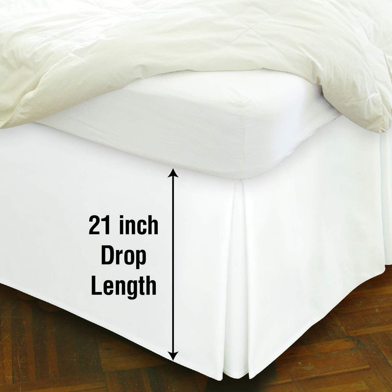 Spacemaker Extra-Long 21" Drop Length Bed Skirt, King, White - Image 5