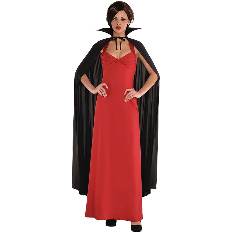 Amscan Full Length Black Cape Costume Accessory - Standard Size (Pack of 1) - Elegant, Mysterious Fabric Drape for Costumes & Occasions - Image 2