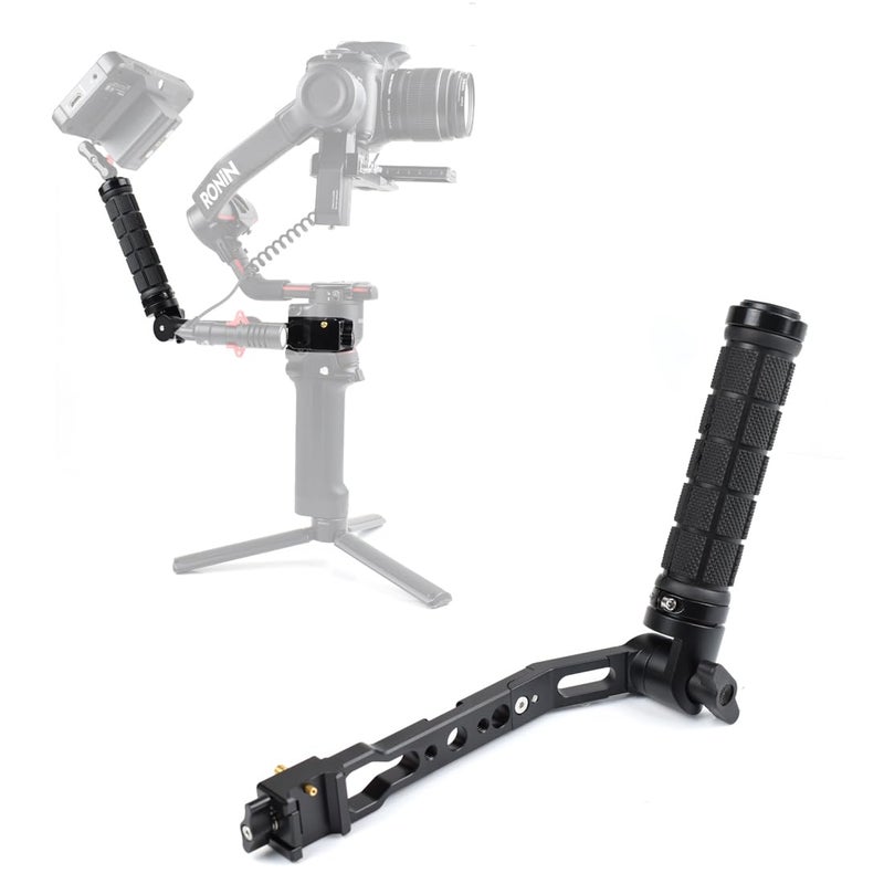 KOQINVIZ مقبض يد قابل للتعديل 360° مع مشبك ناتو لجهاز DJI RS3 Pro/RS3 Mini/RS3/RS2/RSC2، مقبض جيمبال مع فتحة باردة وفتحات تثبيت 1/4" - Image 1