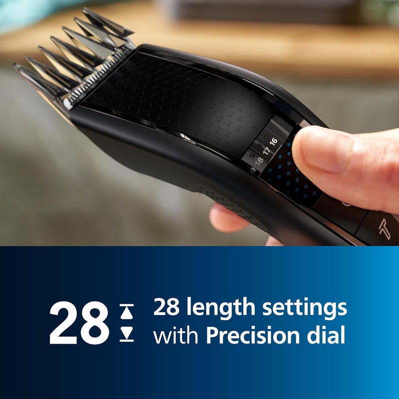 نوريلكو Philips Hair Clipper 7000 Series, Hair and Beard Trimmer, Precision Dial, PowerAdapt Sensor, Trim-and-Flow, DualCut, DuraPower, 28 Length Settings, 90 Min. Runtime, Model HC7650/40 - Image 2