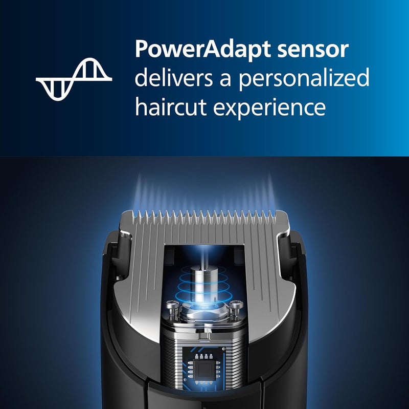نوريلكو Philips Hair Clipper 7000 Series, Hair and Beard Trimmer, Precision Dial, PowerAdapt Sensor, Trim-and-Flow, DualCut, DuraPower, 28 Length Settings, 90 Min. Runtime, Model HC7650/40 - Image 3