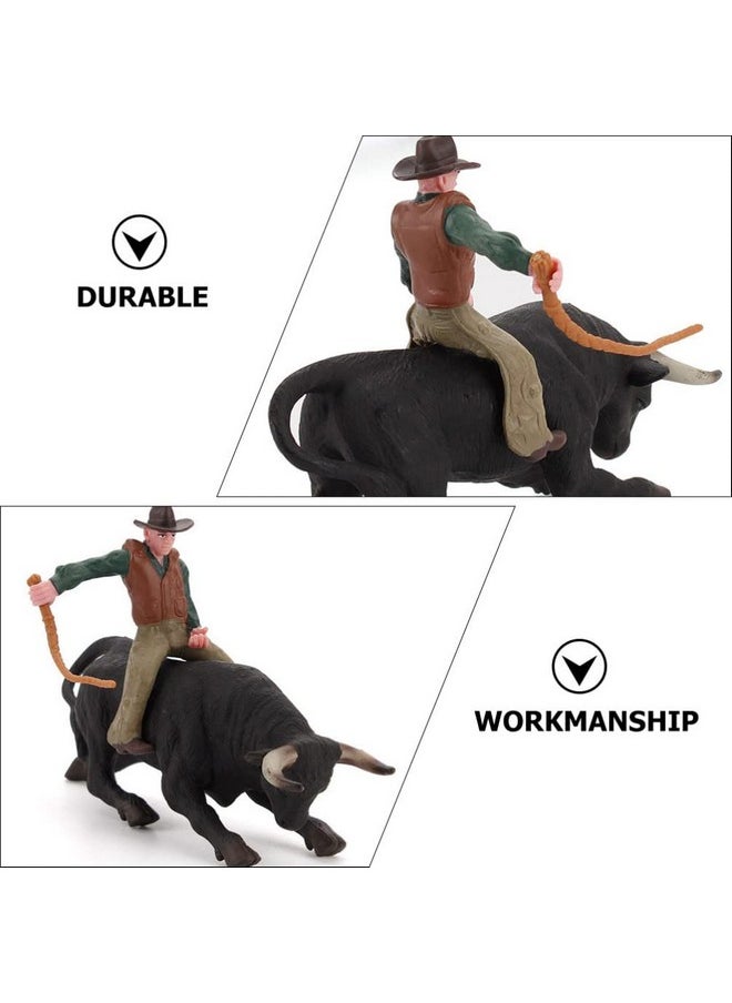 Toyvian Toyvian Desktop Cowbaoy Sculpture 1 Set Fake Figurines Model Farm Toys Playset Cowboys Action Figure Sandbox Decoration for Christmas Birthday Rodeo Bouncy Toy  - Image 3