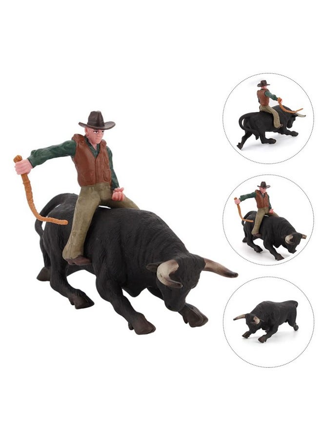 Toyvian Toyvian Desktop Cowbaoy Sculpture 1 Set Fake Figurines Model Farm Toys Playset Cowboys Action Figure Sandbox Decoration for Christmas Birthday Rodeo Bouncy Toy  - Image 4