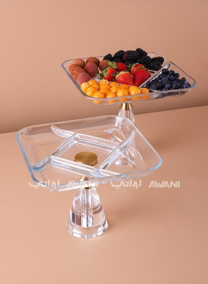 AWANI NUTS PLATE WITH STAND 230MM / 5 PARTITION - Image 5