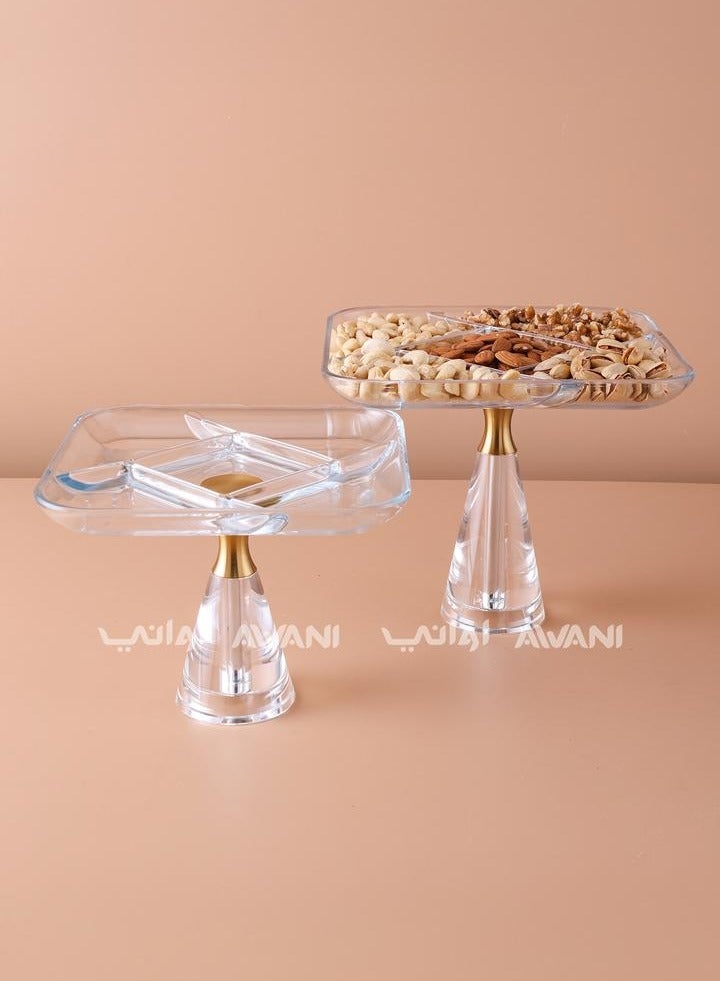 AWANI NUTS PLATE WITH STAND 230MM / 5 PARTITION - Image 2