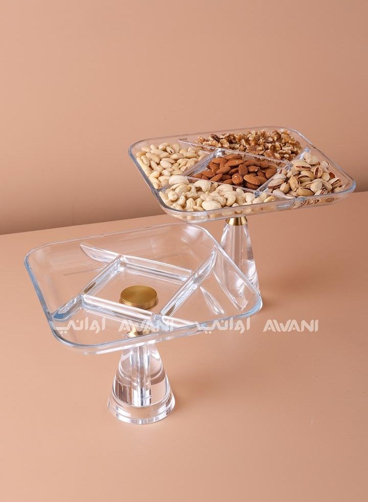 AWANI NUTS PLATE WITH STAND 230MM / 5 PARTITION - Image 3