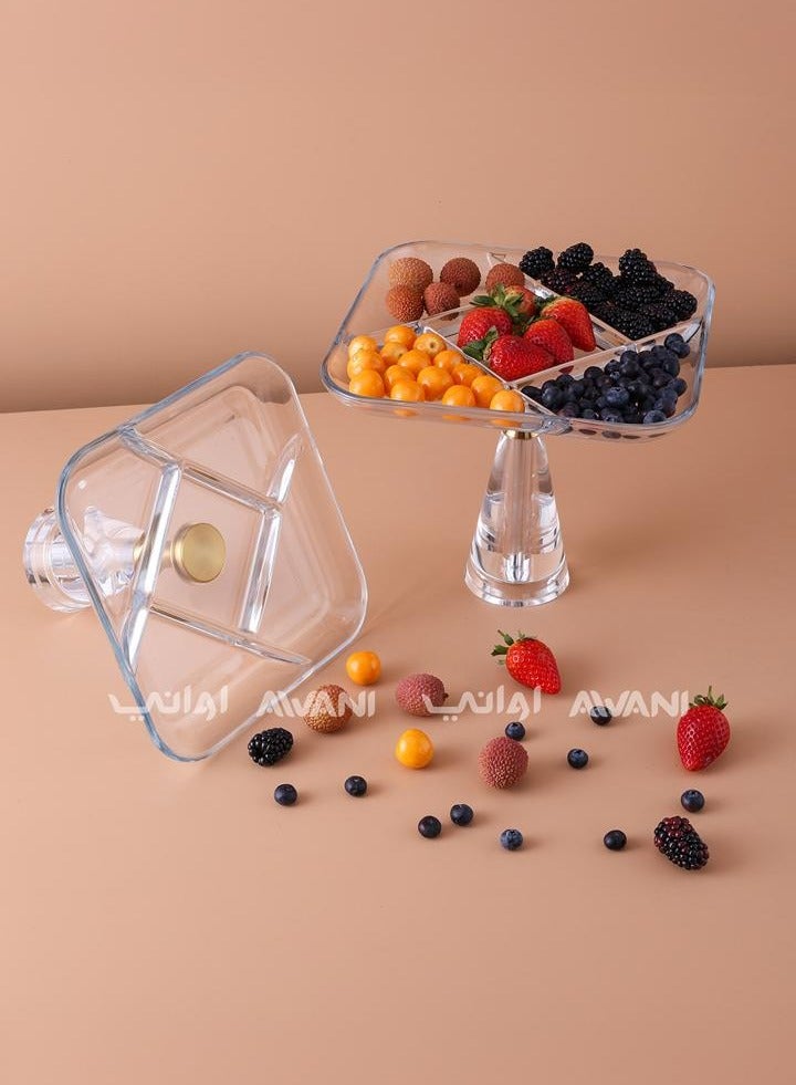 AWANI NUTS PLATE WITH STAND 230MM / 5 PARTITION - Image 1