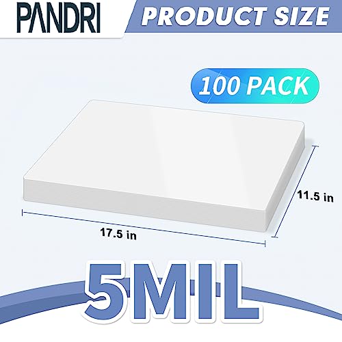 PANDRI Laminating Sheets, PANDRI 100 Pack Thermal Laminating Pouches Holds 11 x 17 Inch, 5 Mil Plastic Laminator Paper 11.5 x 17.5 Inch, Clear Round Corner - Image 2