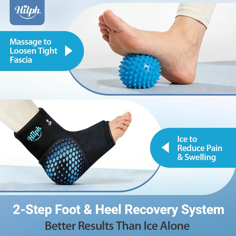 Hilph Ankle Ice Pack Wrap with Massage Ball - FSA Eligible HSA, Thickened Gel Ice Sleeve for Ankle Heel Pain Relief, Plantar Fasciitis & Achilles Tendonitis - Flexible Cold Pack for Ankle Foot Sprain - Image 2
