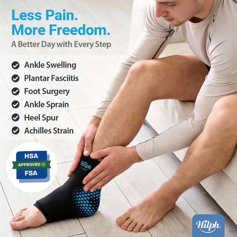 Hilph Ankle Ice Pack Wrap with Massage Ball - FSA Eligible HSA, Thickened Gel Ice Sleeve for Ankle Heel Pain Relief, Plantar Fasciitis & Achilles Tendonitis - Flexible Cold Pack for Ankle Foot Sprain - Image 4