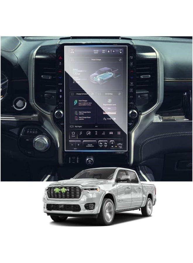 RUIYA 2019 2020 Dodge Ram 1500 2500 3500 Uconnect Touchscreen Car Display Navigation Tempered Glass Screen Protector 9H Anti-Scratch and Shock Resistant Touch High Clarity (12IN) - Image 1