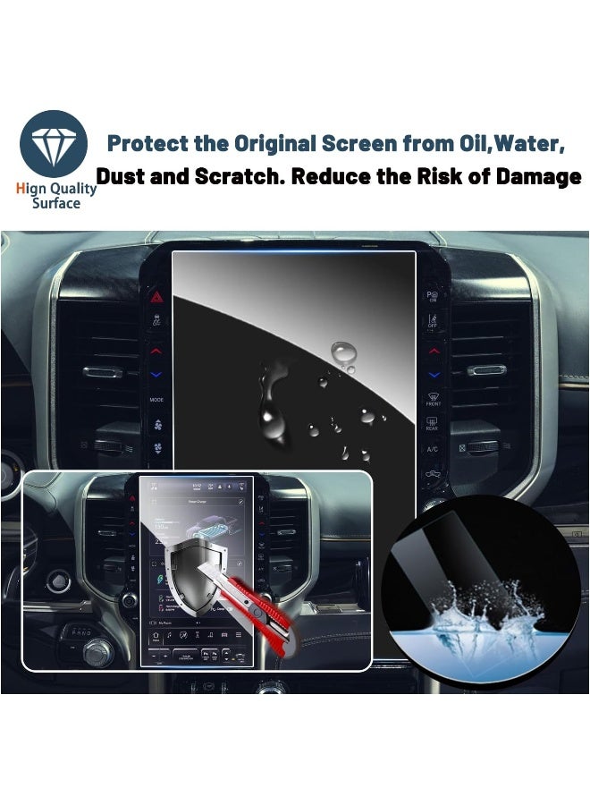 RUIYA 2019 2020 Dodge Ram 1500 2500 3500 Uconnect Touchscreen Car Display Navigation Tempered Glass Screen Protector 9H Anti-Scratch and Shock Resistant Touch High Clarity (12IN) - Image 5