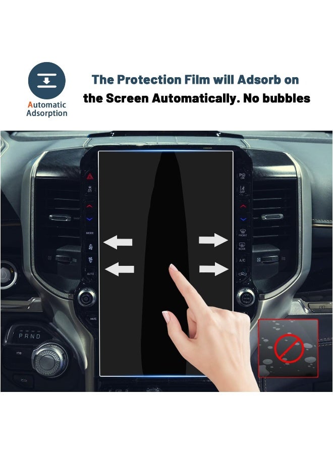 RUIYA 2019 2020 Dodge Ram 1500 2500 3500 Uconnect Touchscreen Car Display Navigation Tempered Glass Screen Protector 9H Anti-Scratch and Shock Resistant Touch High Clarity (12IN) - Image 2