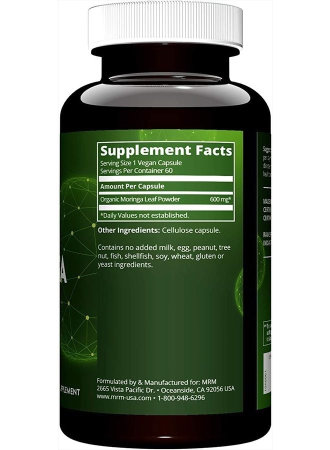 MRM Moringa Raw Superfood, Non-GMO Verified, Vegan and Gluten-Free (60 Count) - Image 2