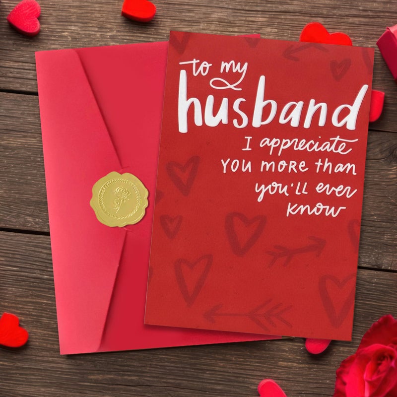 Smithtuy SmithtuyValentines Day Card for Husband,Valentines Day Cards Gifts for Him,Valentines Card for Husband Men with Romantic Appreciation Message - Image 4