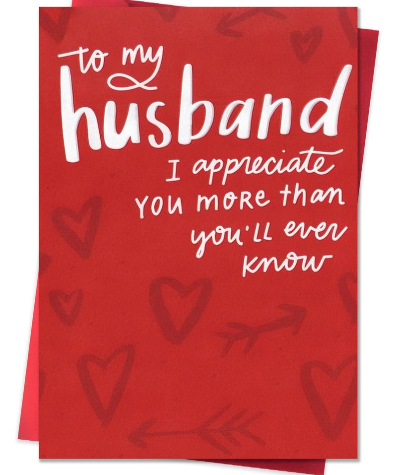 Smithtuy SmithtuyValentines Day Card for Husband,Valentines Day Cards Gifts for Him,Valentines Card for Husband Men with Romantic Appreciation Message - Image 1