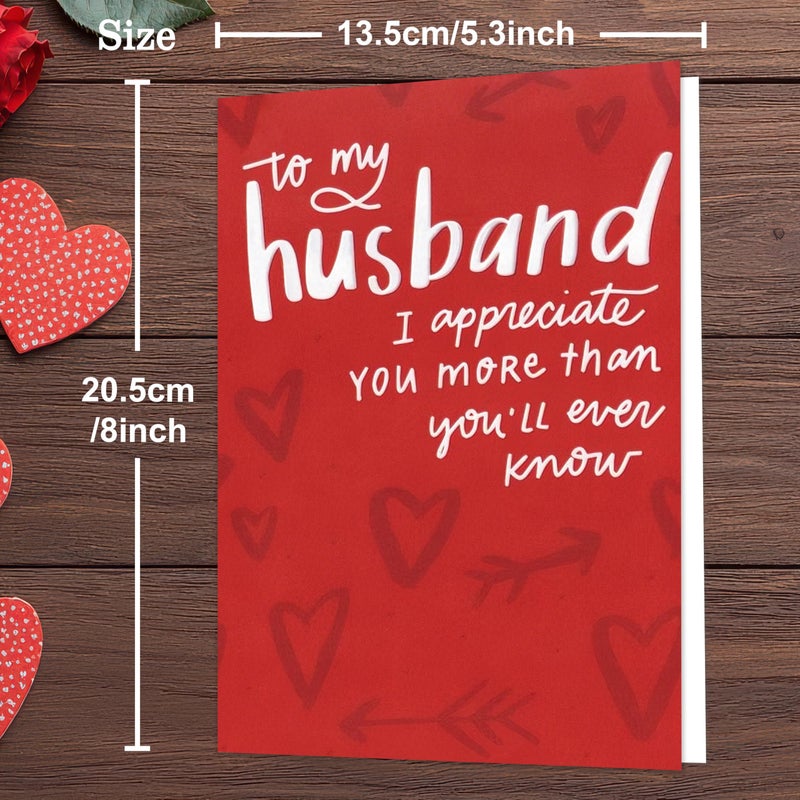 Smithtuy SmithtuyValentines Day Card for Husband,Valentines Day Cards Gifts for Him,Valentines Card for Husband Men with Romantic Appreciation Message - Image 3