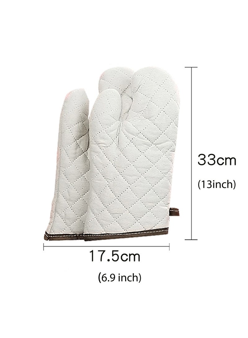1 Pair Oven Mitts Heat Resistant Cooking Gloves for Kitchen Cooking Baking,13 x 6.9 Inch,White - Image 3