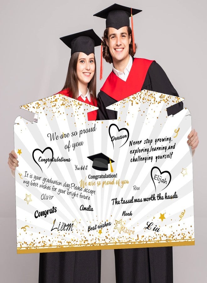 Roowest Jumbo Graduation Card Guest Book 2026 Graduation Party Decorations Class of 2026 Big Giant Card for College High School Party, 24.8 x 16 Inches(Black, Gold) - Image 4