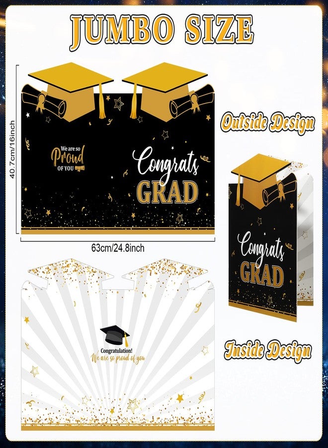 Roowest Jumbo Graduation Card Guest Book 2026 Graduation Party Decorations Class of 2026 Big Giant Card for College High School Party, 24.8 x 16 Inches(Black, Gold) - Image 2