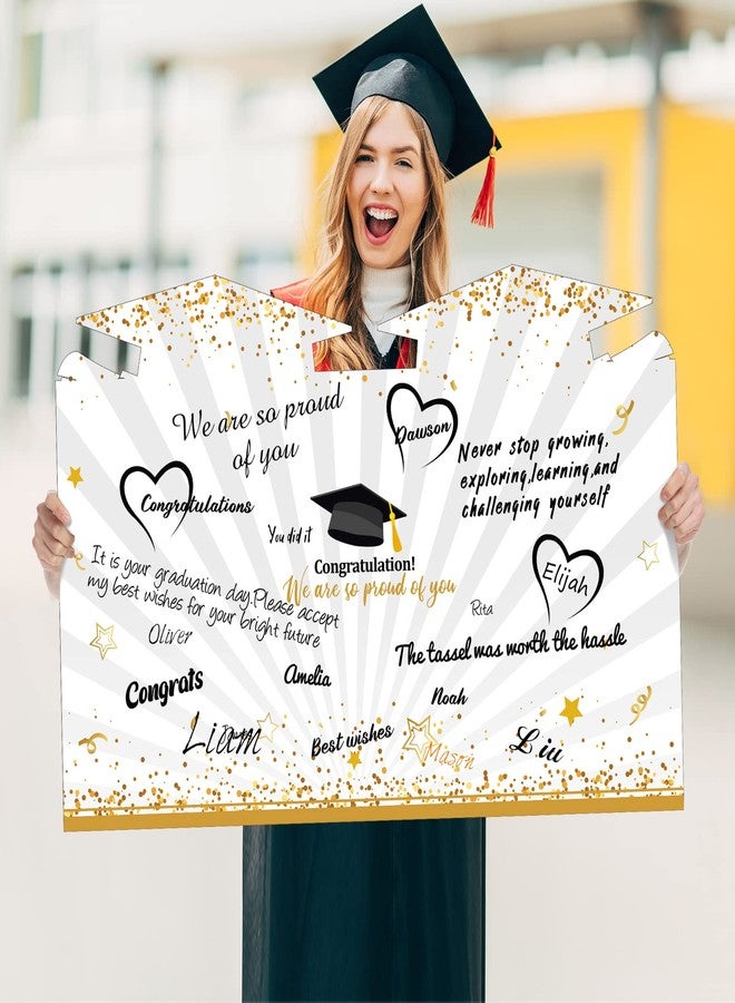 Roowest Jumbo Graduation Card Guest Book 2026 Graduation Party Decorations Class of 2026 Big Giant Card for College High School Party, 24.8 x 16 Inches(Black, Gold) - Image 5