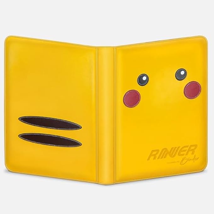 ROWER PREMIUM TRADING CARD BINDER, 9-POCKET ZIPPERED CARD BINDER WITH SIDE-LOADING SLEEVES FOR 540 CARDS, EXCLUSIVE ORIGINAL ART COVER CARD COLLECTION FOLDER FOR VALUABLE TCG (YELLOW) - Image 3