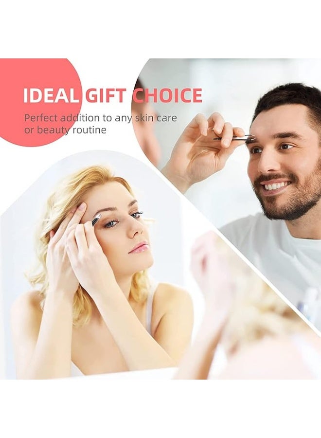 TAYYIB NOOR Tweezers Set - 7 Pcs Eyebrow Tweezers for Women - Tweezers for Women Facial Hair - Precision Tweezer for Ingrown Hair - Facial Hair - for Women and Men - Black - Image 5