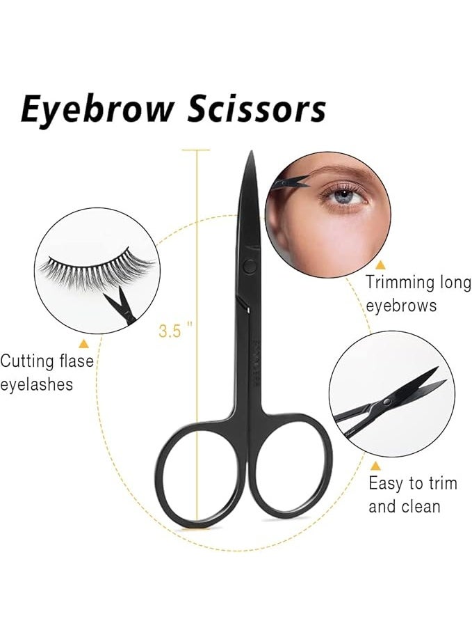 TAYYIB NOOR Tweezers Set - 7 Pcs Eyebrow Tweezers for Women - Tweezers for Women Facial Hair - Precision Tweezer for Ingrown Hair - Facial Hair - for Women and Men - Black - Image 4