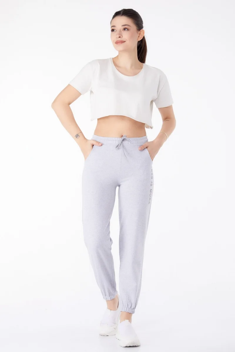 Tofisa Plain Mid Women's Gray Sweatpants - 25327