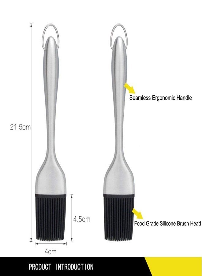 ADson™ Silicone Basting Brush with Stainless Steel Handle, Food Grade Brush Head, 20 cm, for BBQ and Grilling - Image 3