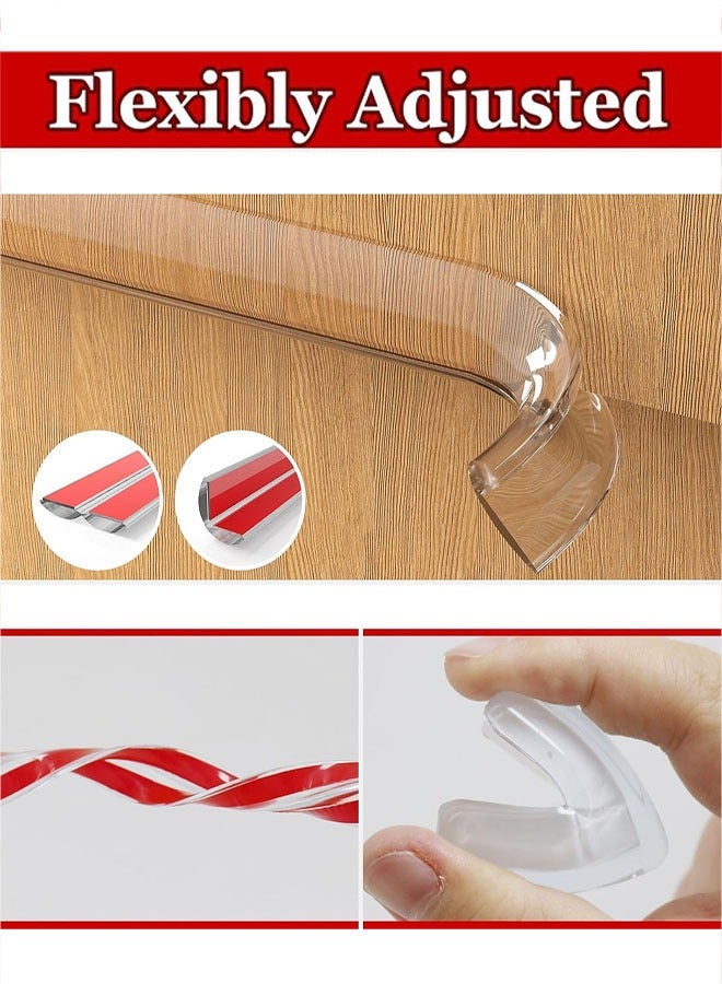 Baby Proofing Corner Protectors, 6.6ft Edge Protector Strip with 4 Pack Corner Guards Desk Soft Edge Cushion Child Safety Edge Covers Bumper for Table, Cabinets, Crib - Image 3