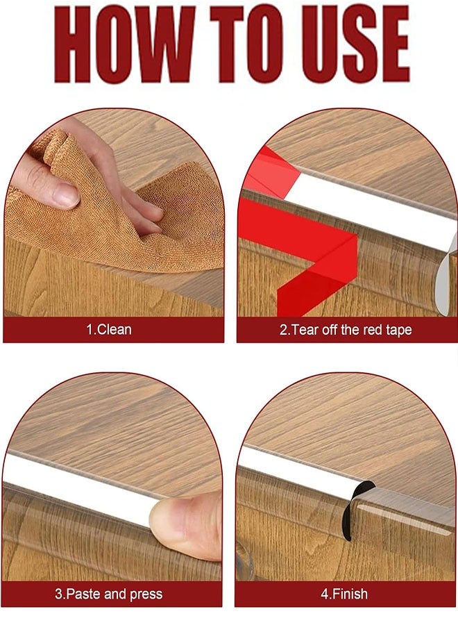 Baby Proofing Corner Protectors, 6.6ft Edge Protector Strip with 4 Pack Corner Guards Desk Soft Edge Cushion Child Safety Edge Covers Bumper for Table, Cabinets, Crib - Image 5