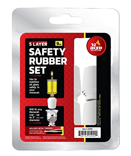 Ner Mitzvah Safety Rubber Set for Oil Candle Cups - 5 Layer - 9 Pack - for Hanukkah Menorah Oil Cups and Shabbos Candles in Canadlabras - Image 4