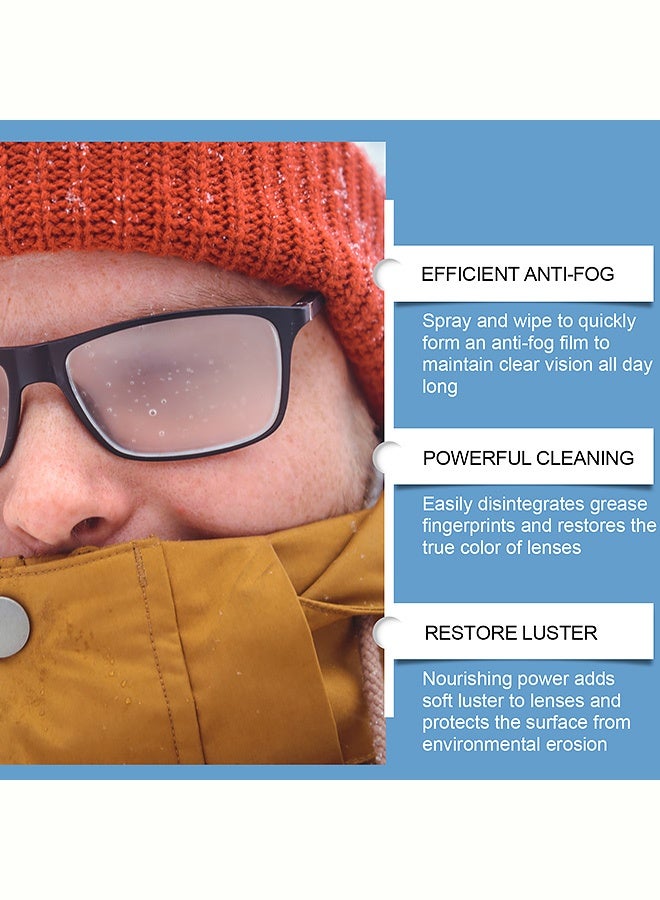 Jakehoe Anti-Fog Spray for Glasses, Long-Lasting Clarity, Lens-Safe Formula, Quick-Dry No Residue, Efficient Anti-Fog for Eyeglasses, Sunglasses & Goggles,Includes Microfiber Cleaning Cloth (100ml) - Image 3