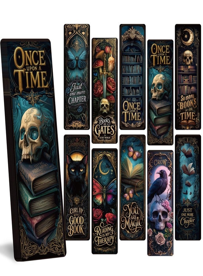 AFRITEE Dark Romance Bookmarks Gifts - 100 Pcs Gothic Vintage Bulk Romance Paper Bookmarks for Reading Lovers, Horror Skull Black Cat Butterfly Book Marks Accessories Gift for Students Girl Teachers Bookish - Image 1