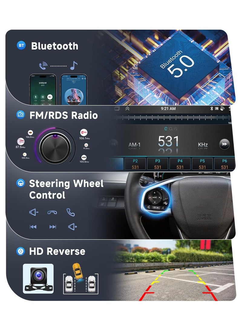 Vierex - Android Car Stereo Screen For Hyundai Santa Fe 2006-2012 With Apple CarPlay Android Auto Wireless 2GB RAM 32GB Memory WiFi Bluetooth HD Camera Included - Image 1