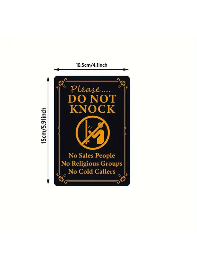2 Pack Do Not Knock Adhesive Signs 5.91 X 4.13 Inches All Purpose Alert Labels For Home And Office Durable PVC Material English Text No Salespeople Religious Groups Or Cold Callers - Image 2