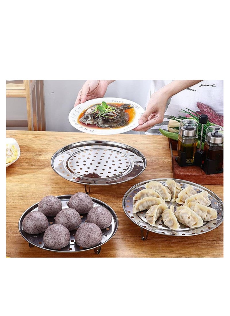 SYOSI - رف بخار دائري من الفولاذ المقاوم للصدأ بثلاثة أرجل لطهي الطعام بالبخار في المطبخ المنزلي بحجم صغير - Image 1
