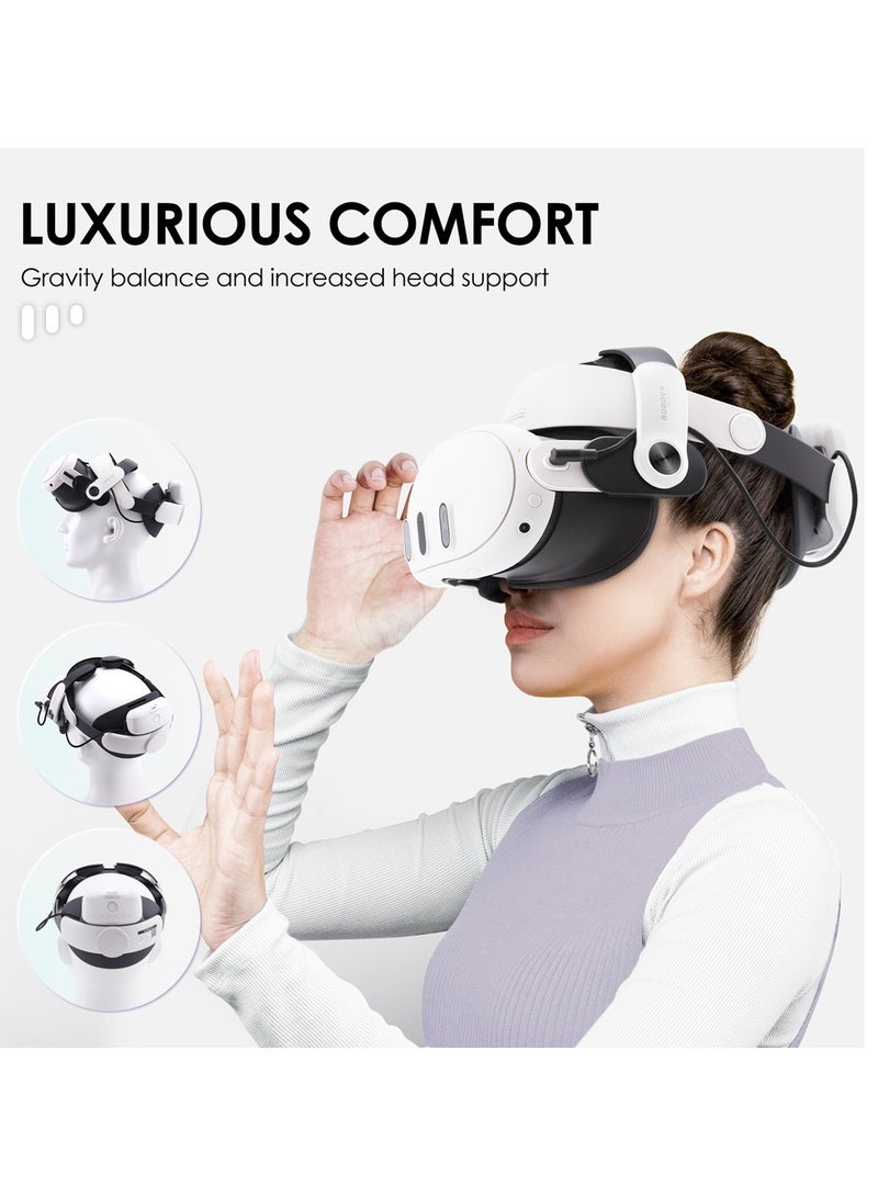 بوبوفر حزام رأس بطارية مريح BOBOVR M3 PRO متوافق مع Meta Quest 3/Quest 3s لاستبدال حزام النخبة وقت اللعب المحسن والدعم  - Image 2
