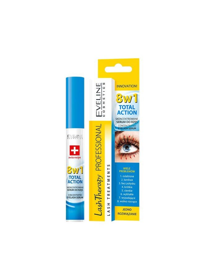 EVELINE COSMETICS Eveline Cosmetics Multi-purpose Eyelash Serum Total Action 8 in 1, 0.33 Fluid Ounce 