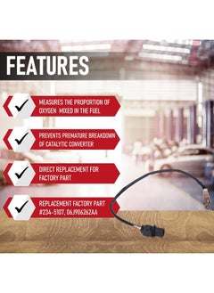 AA Ignition Replacement Oxygen Sensor - Replaces 234-5107, 06J906262AA, 99760616801 - O2 Sensor Compatible with Audi, Porsche and Volkswagen Vehicles - A3 Quattro, TT, 911 Carrera, CC, Eos, Golf - 2006-2017  - Image 2