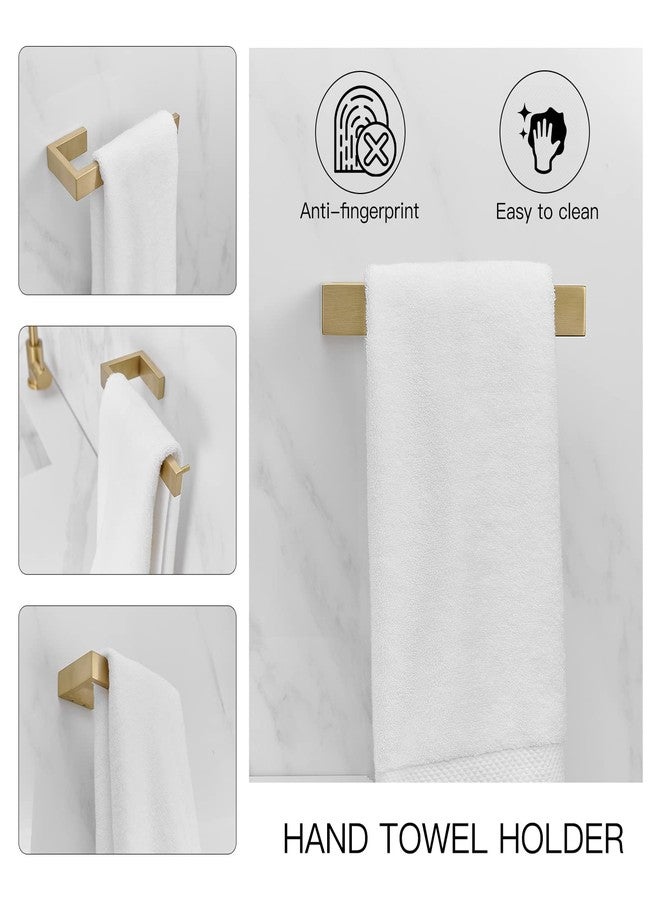 BWE 4 Pieces Brushed Gold Bathroom Hardeware Set SUS304 Stainless Steel Include 23.6" Towel Bar,Hand Towel Holder,Toilet Paper Holder and Robe Hook Square Accessories Towel Rack Set Wall Mounted - Image 4