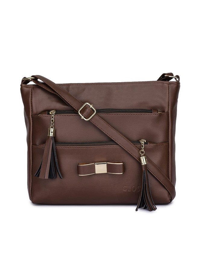 GLOSSY Girls' Sling Bag . (uf777088_Brown) - Image 1