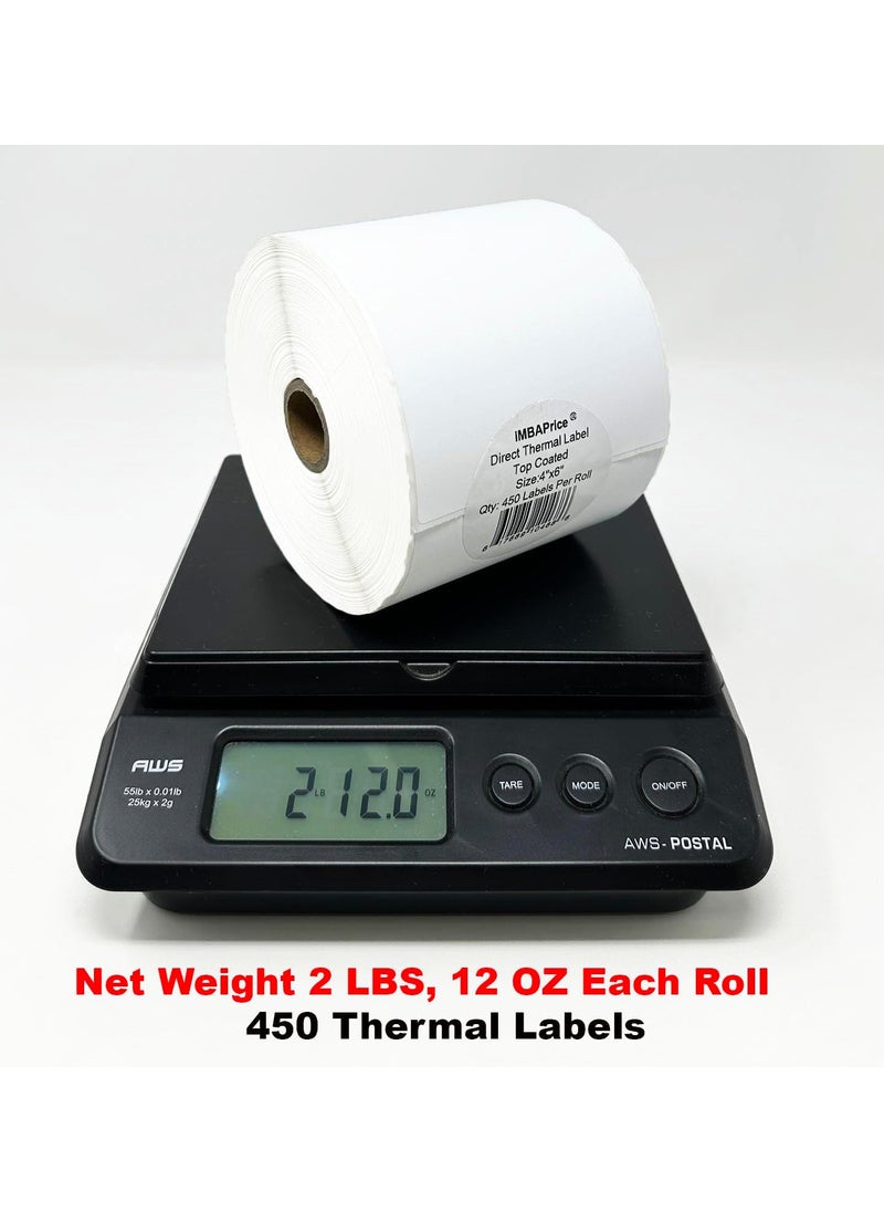 iMBAPrice iMBAPrice  1 Roll of 4504x6 Direct Thermal Labels for Zebra 2844 ZP450 ZP500 ZP505 1 inch core  9560GSM Top Coated  - Image 3