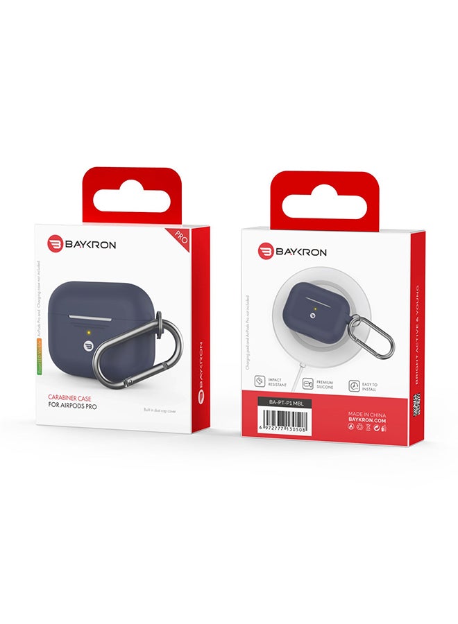 Baykron Silicone With Carabiner Case For AirPods Pro Midnight Blue - Image 2