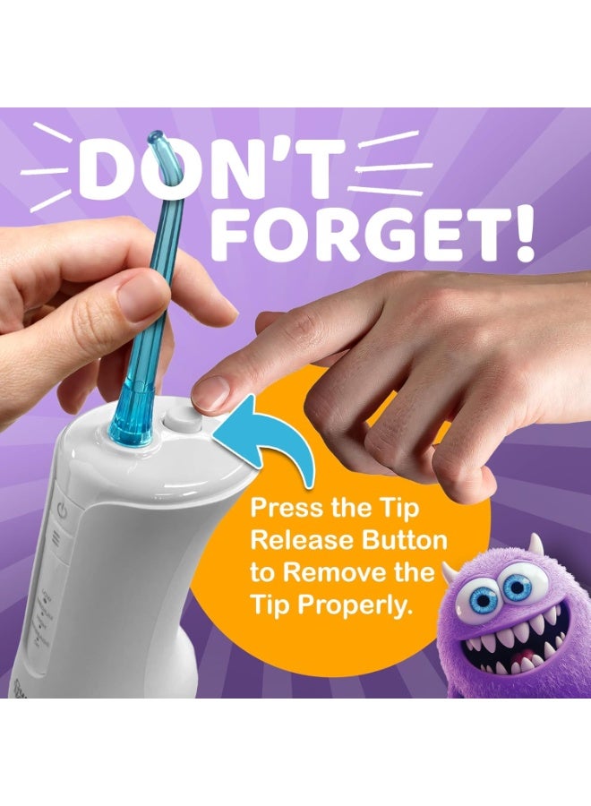 GuruNanda Kids Water Dental Flosser with 4 Modes, 4 Nozzles & Smart Timer, Ages 6+, Monster Frens Theme - Image 2