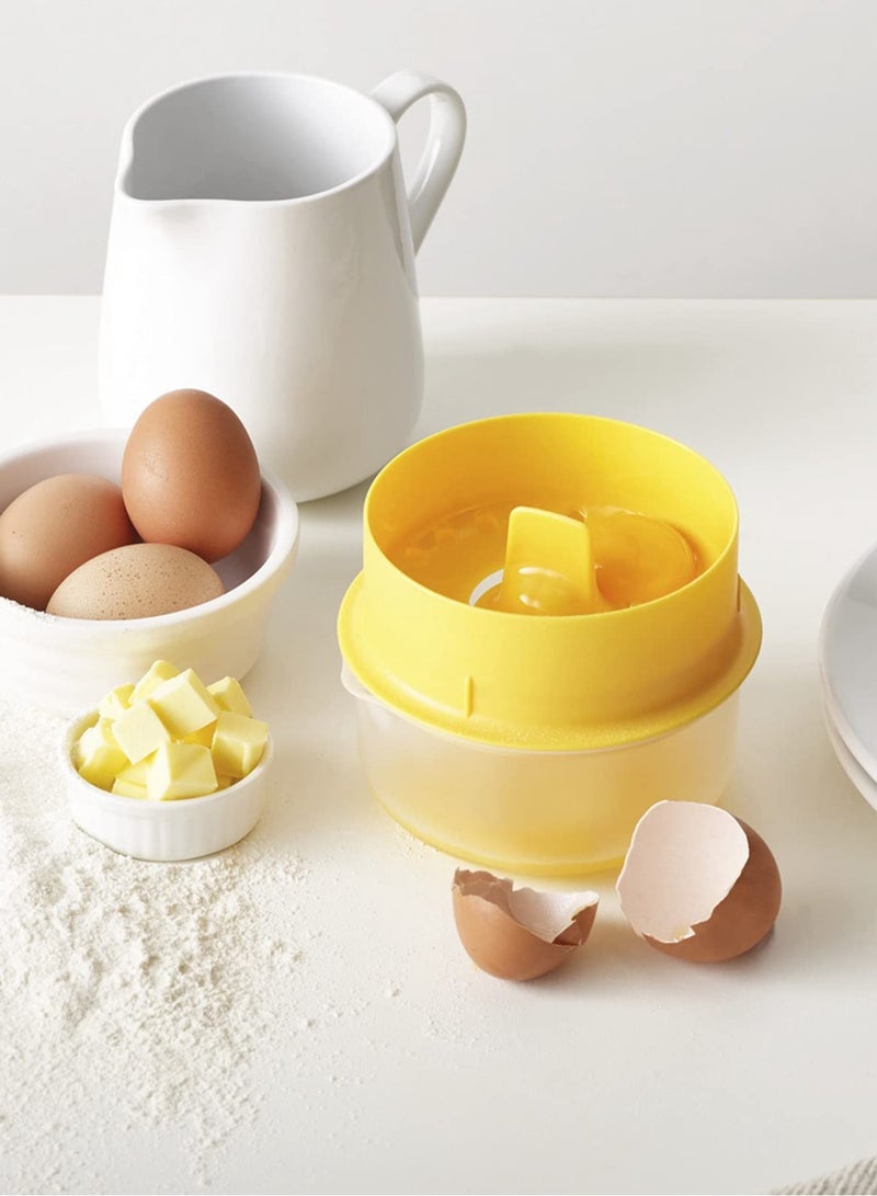 SYOSI Egg Separator, 2 Pcs Egg Separator Yolk White Separator, Egg White Filter Storage Box, Egg White Filter Divider Kitchen Tool, for Kitchen Cooking Baking(Yellow) - Image 5