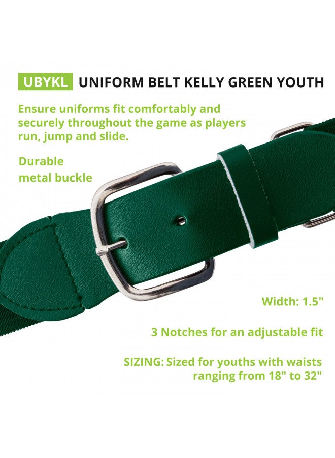 Champion Sports Champion Sports Baseball/Softball Uniform Belt - Comfort Stretch Fit Uniform Belt - Durable Syntex Tab - Adult: 22"-46" - Kelly Green - Image 2