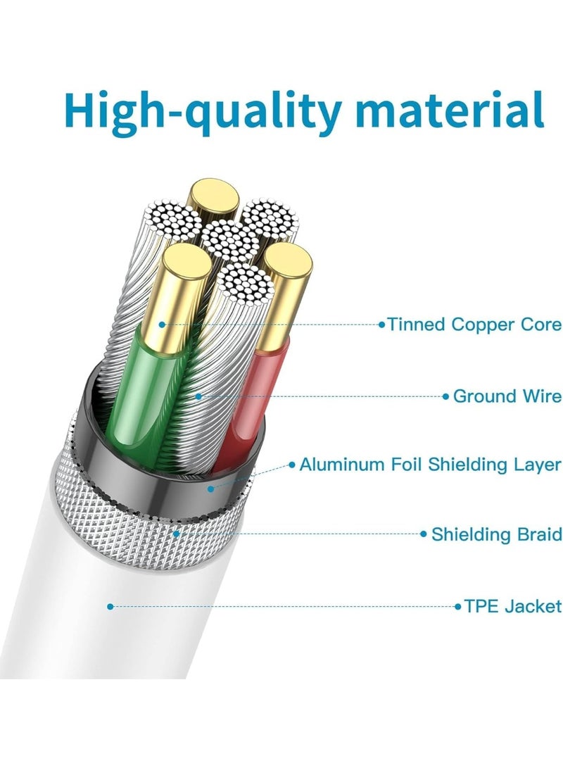 حقل كابلان من USB-C إلى Lightning - 1.5 متر + 1 متر، باللون الأبيض - Image 2