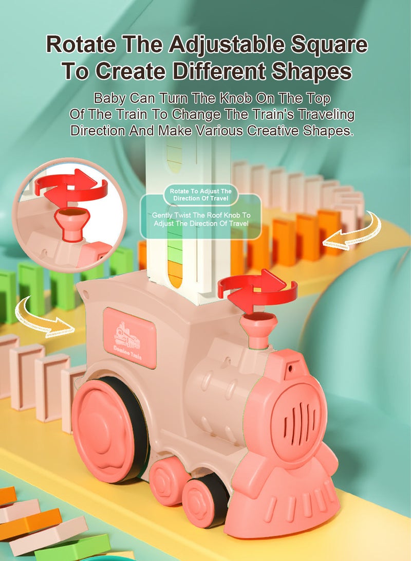 ما بيبي Children's Dominoes Train Boy Puzzle Automatic Cast Release Car Building Blocks Electric Toys Girls Gift - Image 3